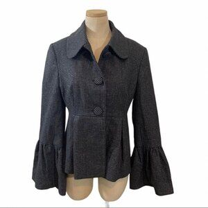 Helene Berman London jacket women's M gray silver shimmer bell sleeve